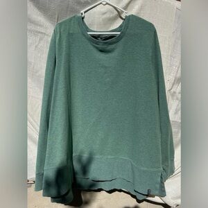 L.L. Bean, Cozy Split Hem Sweatshirt Women's Plus, Sea Green Heather, 3X